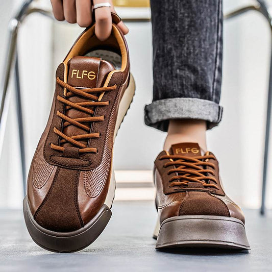 Black Work Casual Leather Shoes Low-cut - Tredona LLC