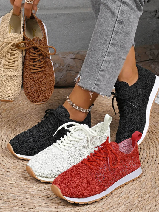 Mesh Lace Up Sneakers - Tredona LLC