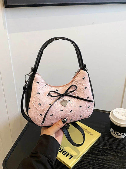 Printed Bow Shoulder Bag - Tredona LLC