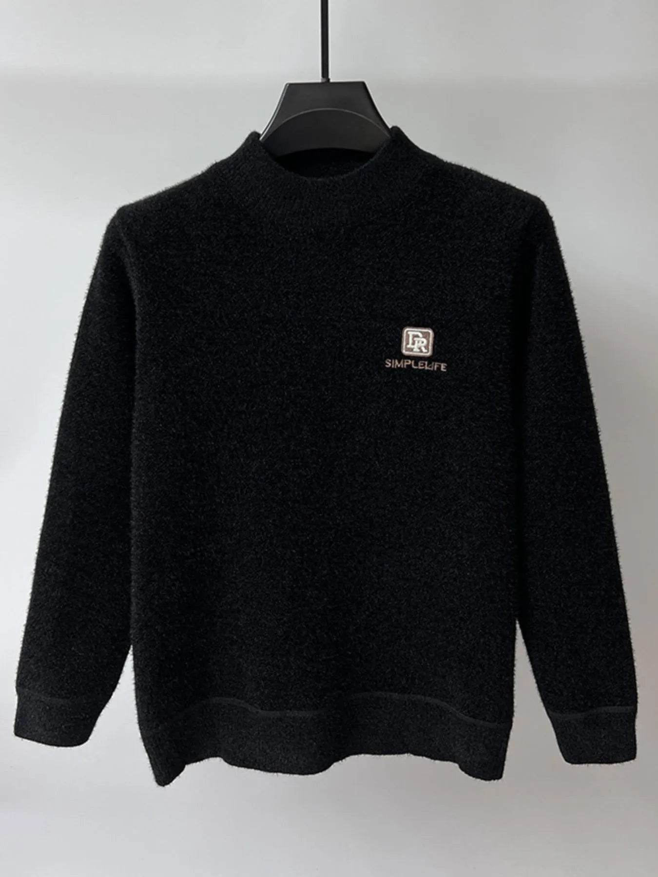 Men's Plus Size Ribbed Hem Long Sleeve Sweater - Tredona LLC