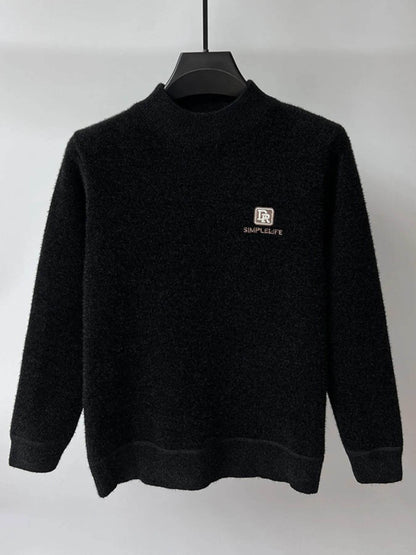 Men's Plus Size Ribbed Hem Long Sleeve Sweater - Tredona LLC