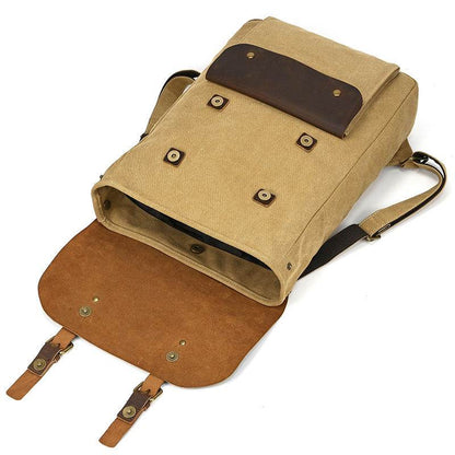 New Canvas Leather Large Capacity Backpack - Tredona LLC