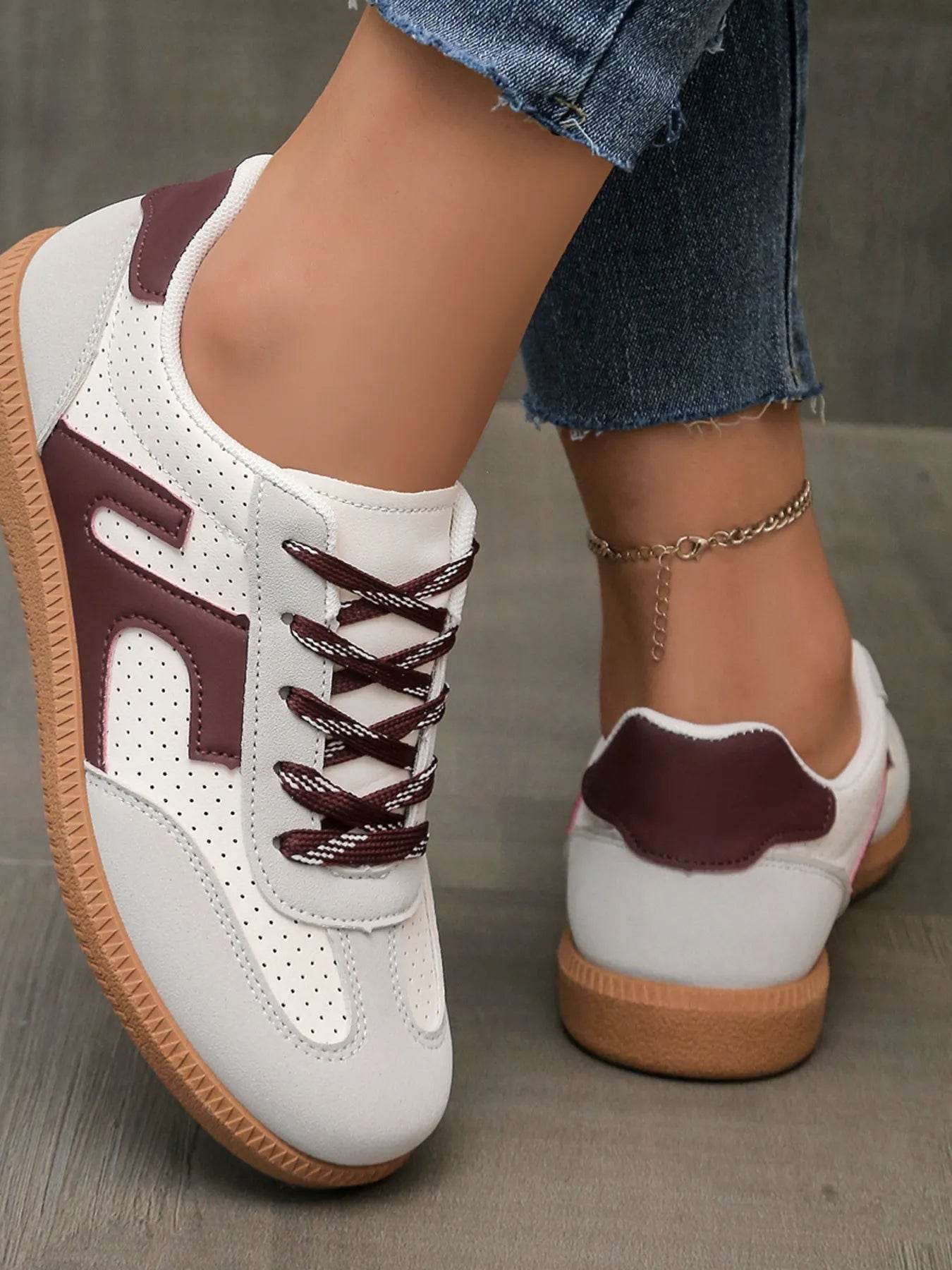 Lace Up Round Toe Sneakers - Tredona LLC