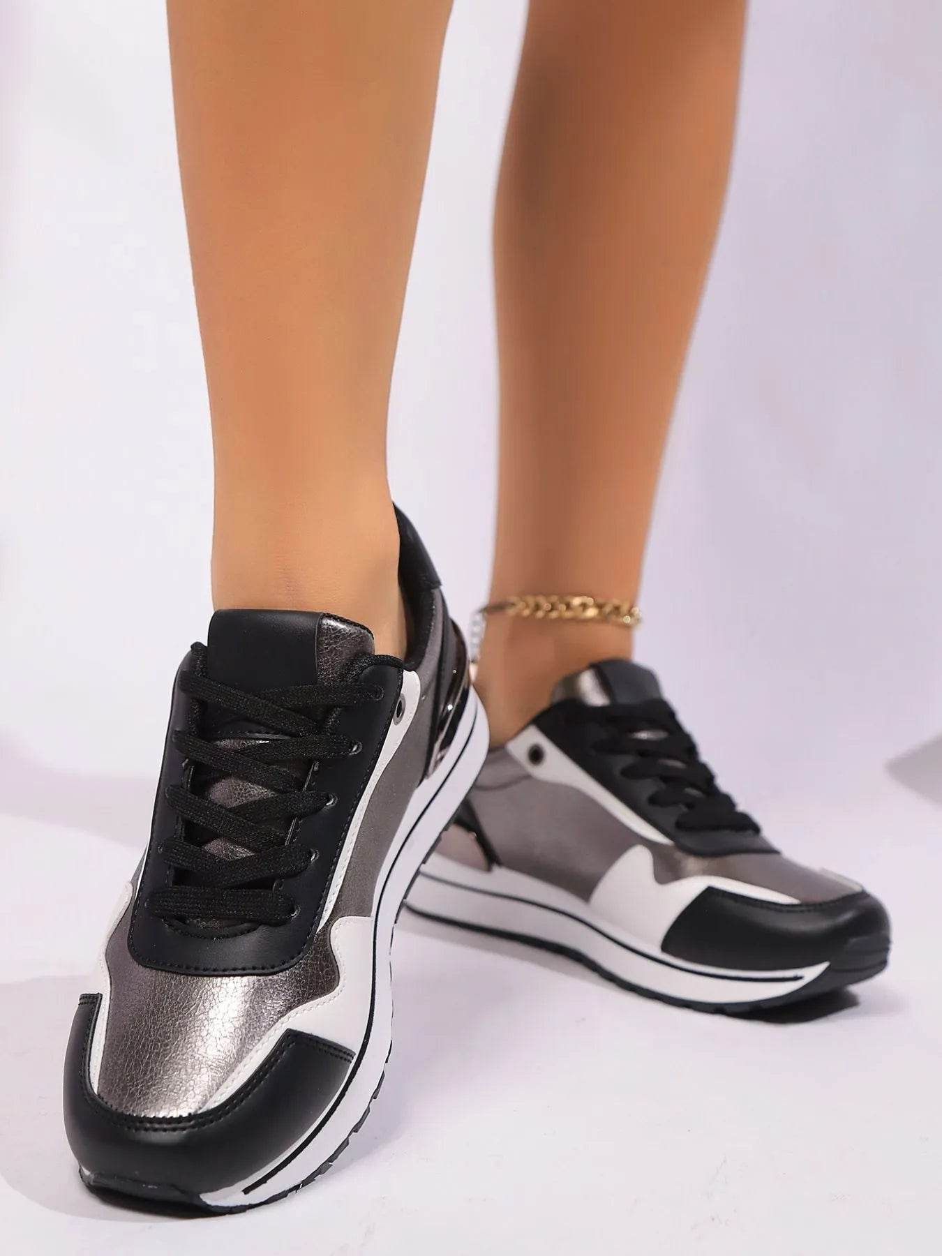 Multi-Color Leopard Lace Up Sneakers - Tredona LLC