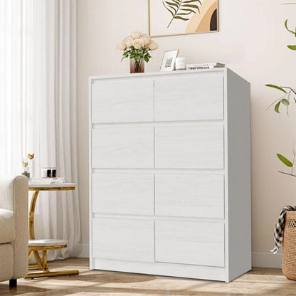 8 Drawers Dresser for Bedroom, Tall Dresser with 8 Drawers Wood Double Dresser Chest of Drawers, Modern Wide Storage Organizer C