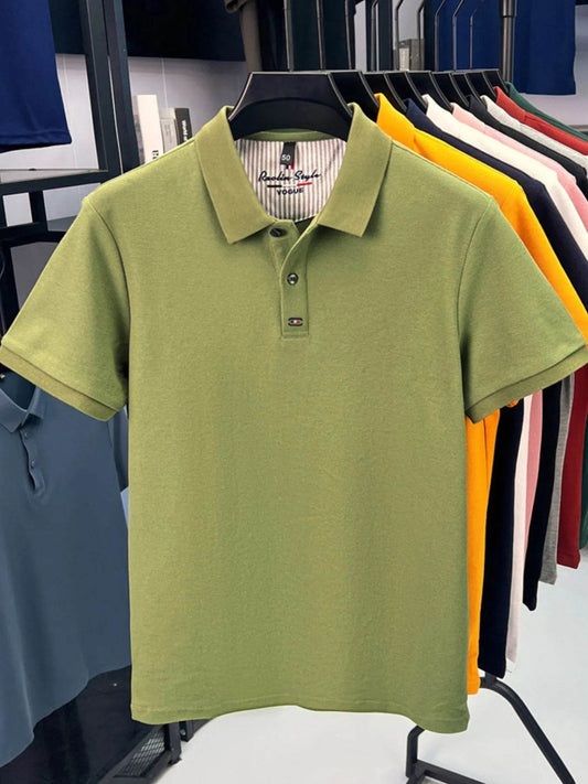 Men's Plus Size Collared Neck Short Sleeve Polo - Tredona LLC