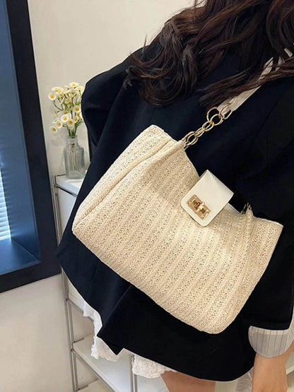 Woven Straw Shoulder Bag - Tredona LLC