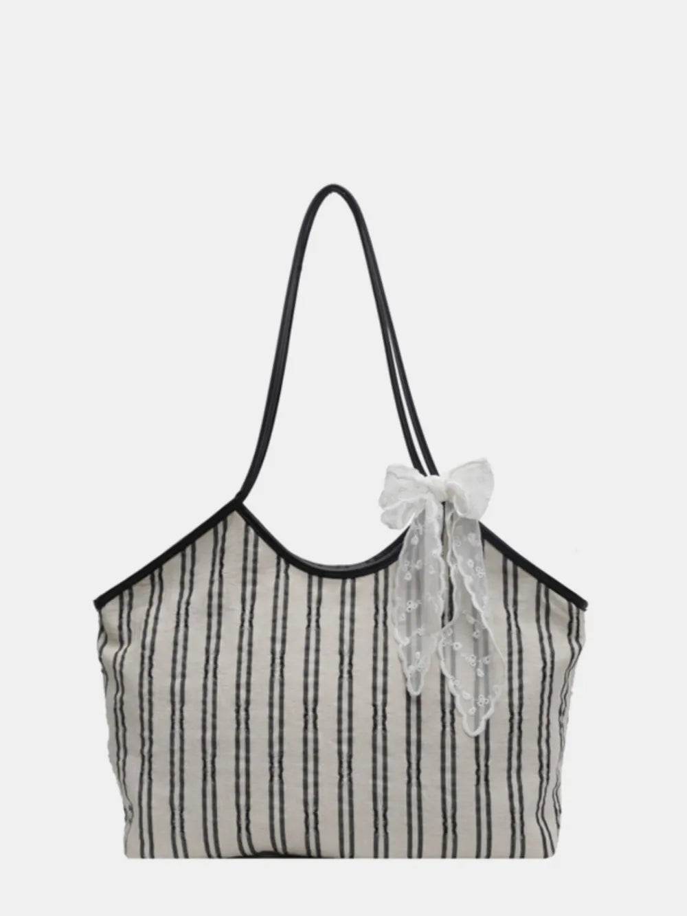 Striped Canvas Tote Bag - Tredona LLC