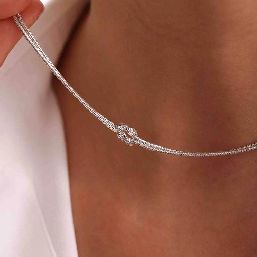 Titanium Steel Knotted Necklace - Tredona LLC