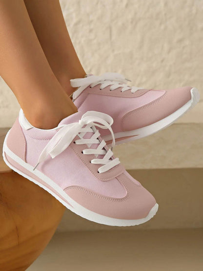 Round Toe Lace Up Sneakers - Tredona LLC