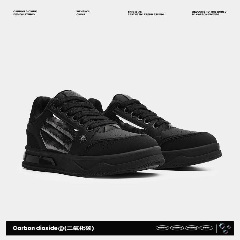 Couple's Black All-match National Fashion Platform Star Pattern Sneakers - Tredona LLC