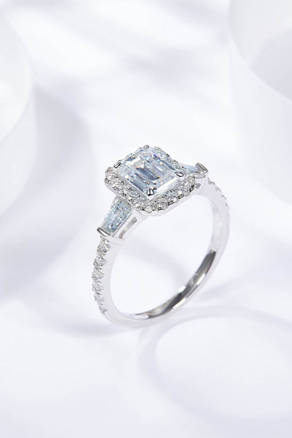 1 Carat Moissanite Geometric 925 Sterling Silver Ring - Tredona LLC