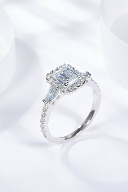 1 Carat Moissanite Geometric 925 Sterling Silver Ring - Tredona LLC