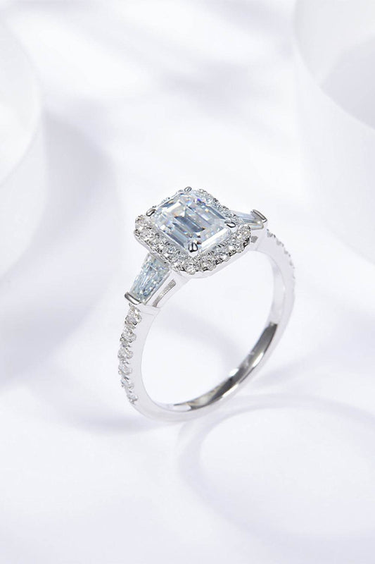 1 Carat Moissanite Geometric 925 Sterling Silver Ring - Tredona LLC