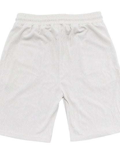 Men's Full Size Button Up Top and Shorts Set Plus Size - Tredona LLC