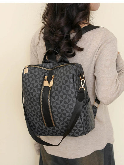 Geometric Pattern Backpack Bag - Tredona LLC