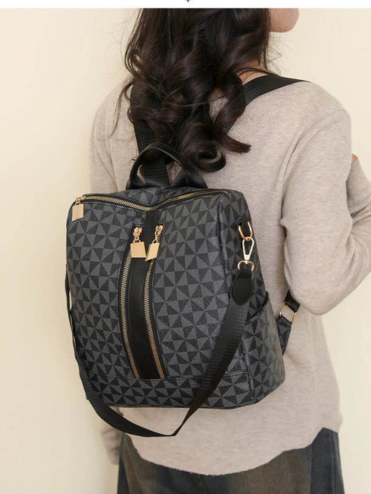 Geometric Pattern Backpack Bag - Tredona LLC