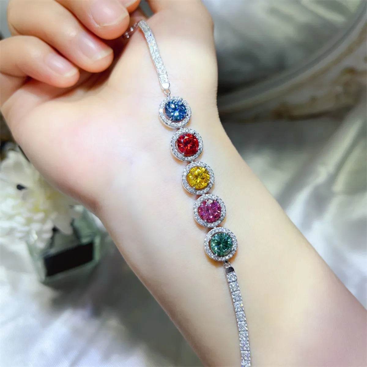 5 Carat 925 Sterling Silver Moissanite Bracelet - Tredona LLC