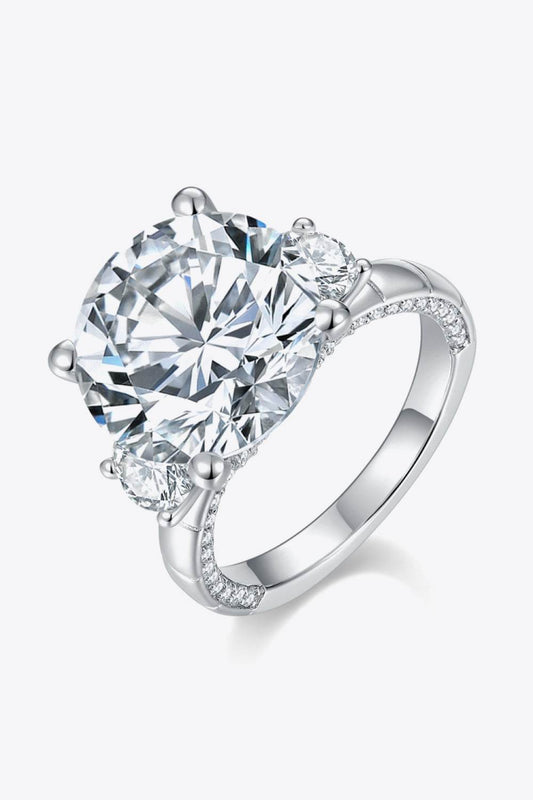 8.6 Carat Moissanite Platinum-Plated Ring - Tredona LLC