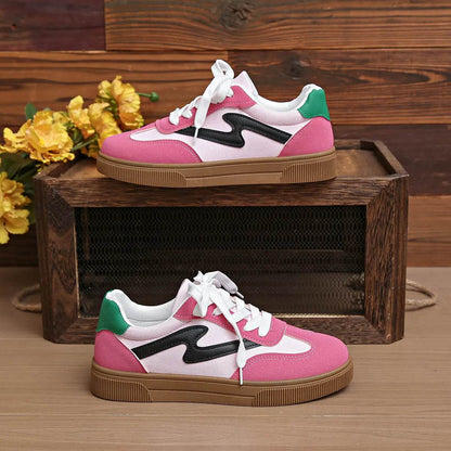 Round Toe Lace Up Sneakers - Tredona LLC
