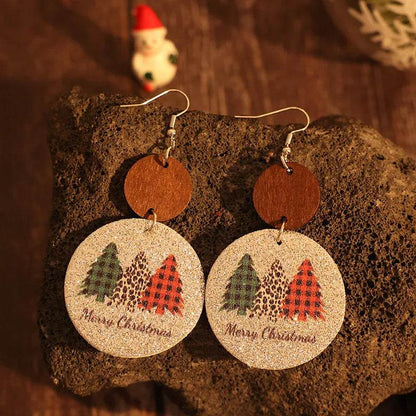 PU Leather Christmas Tree Earrings - Tredona LLC