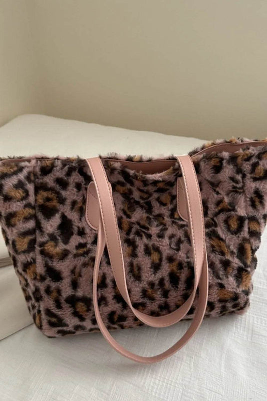 Leopard Fluff Tote Bag - Tredona LLC