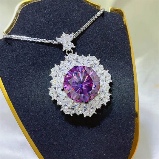 10 Carat Moissanite 925 Sterling Silver Necklace - Tredona LLC