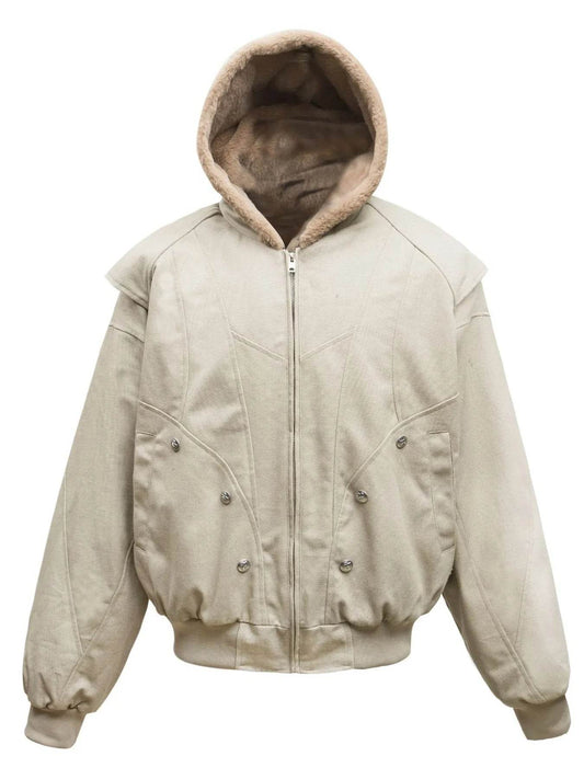 Men's Sherpa Lined Hooded Bomber Jacket - Tredona LLC