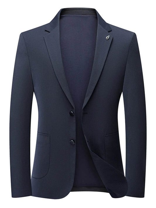 Men's Lapel Collar Long Sleeve Blazer - Tredona LLC