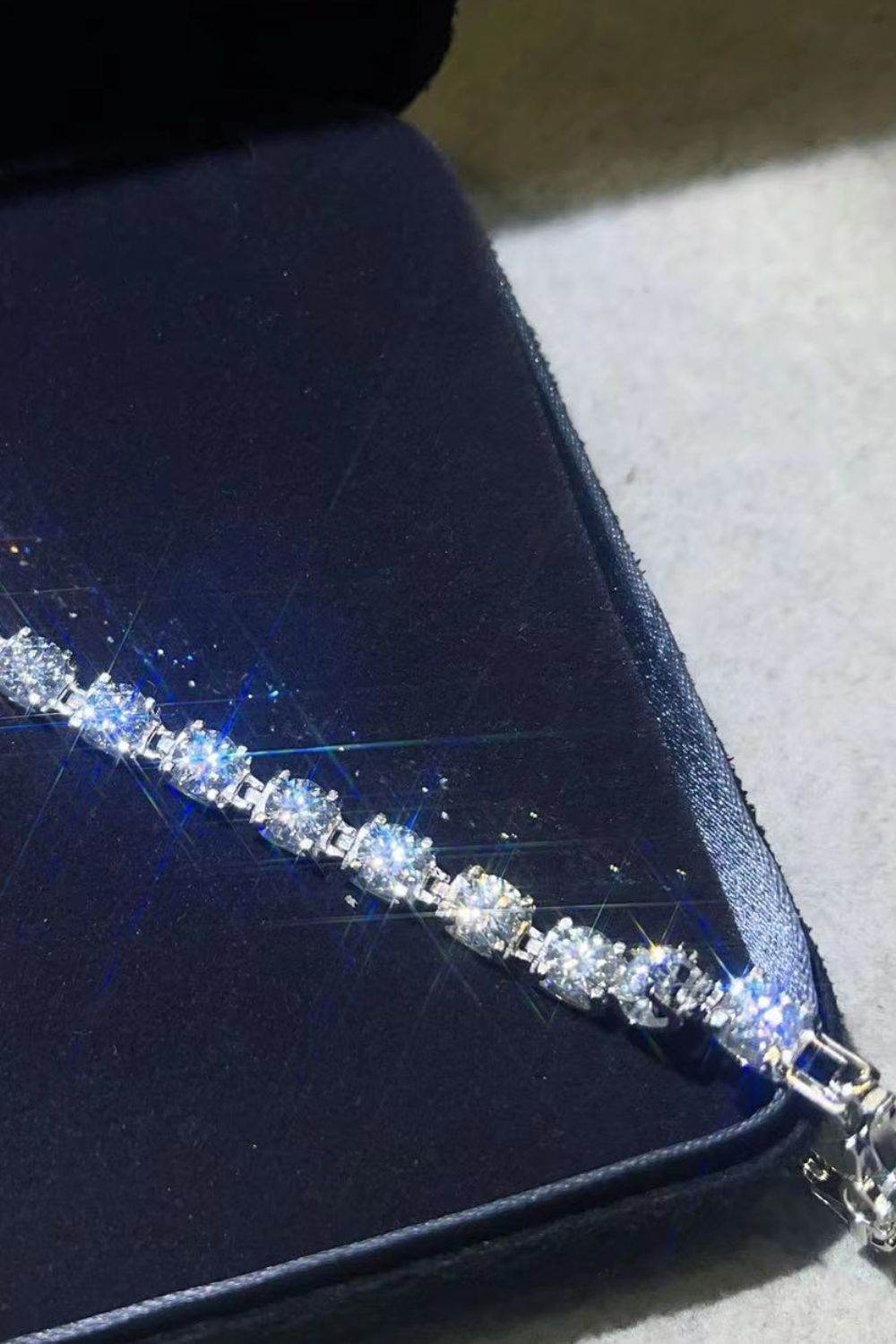 10 Carat Moissanite Platinum-Plated Bracelet - Tredona LLC