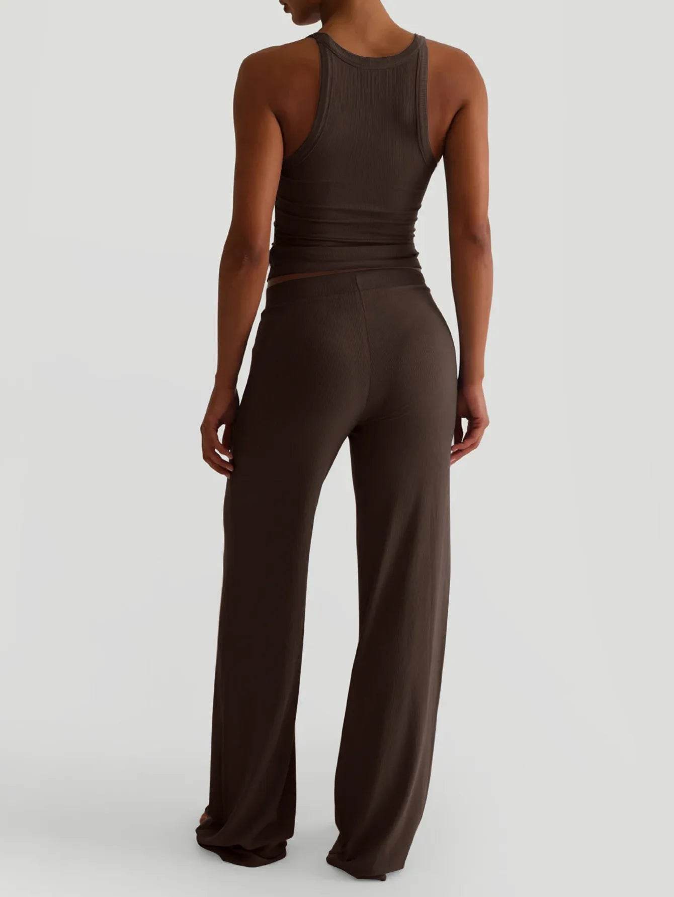 Scoop Neck Cami and Pants Set - Tredona LLC