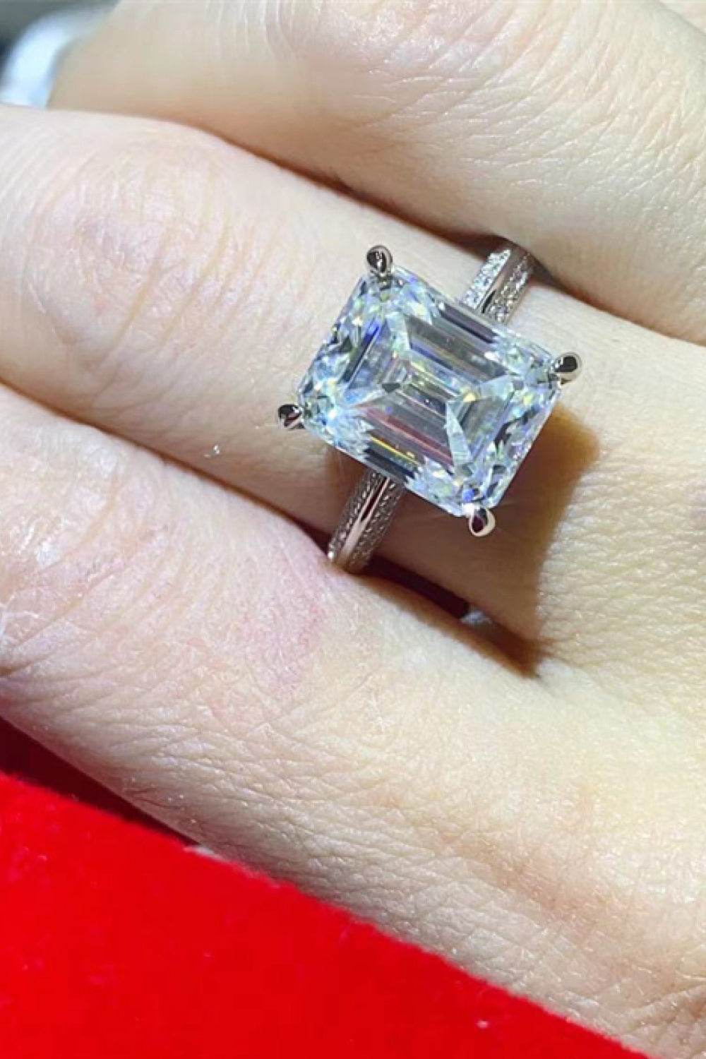 5 Carat Moissanite Platinum-Plated Ring - Tredona LLC
