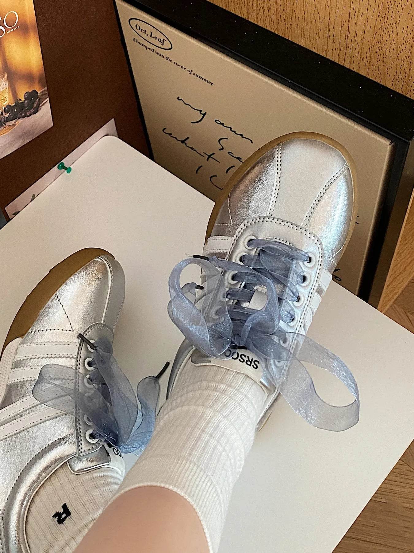Striped Lace Up Sneakers - Tredona LLC