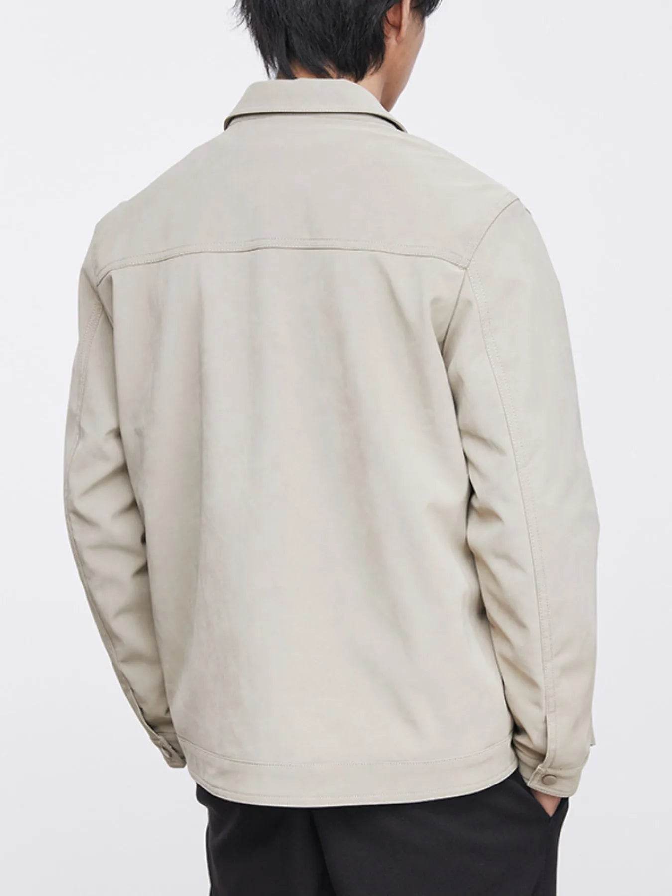 Men's Plus Size Button Up Long Sleeve Jacket - Tredona LLC