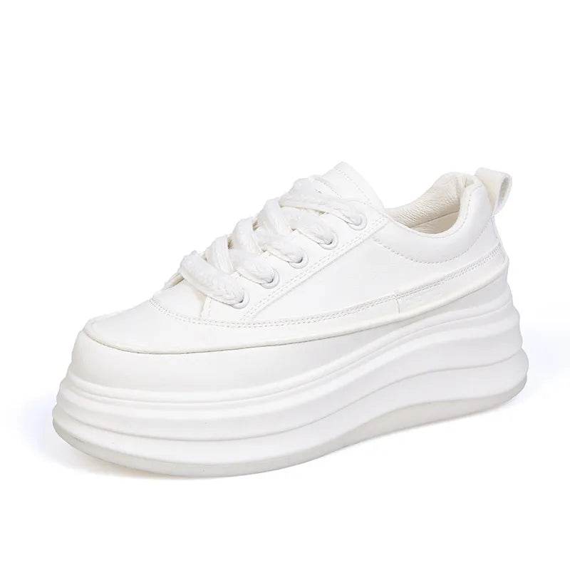 Lace-Up Contrast Platform Sneakers - Tredona LLC