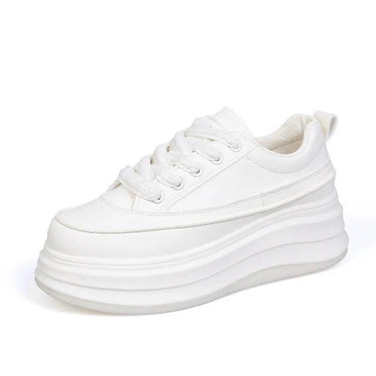 Lace-Up Contrast Platform Sneakers - Tredona LLC