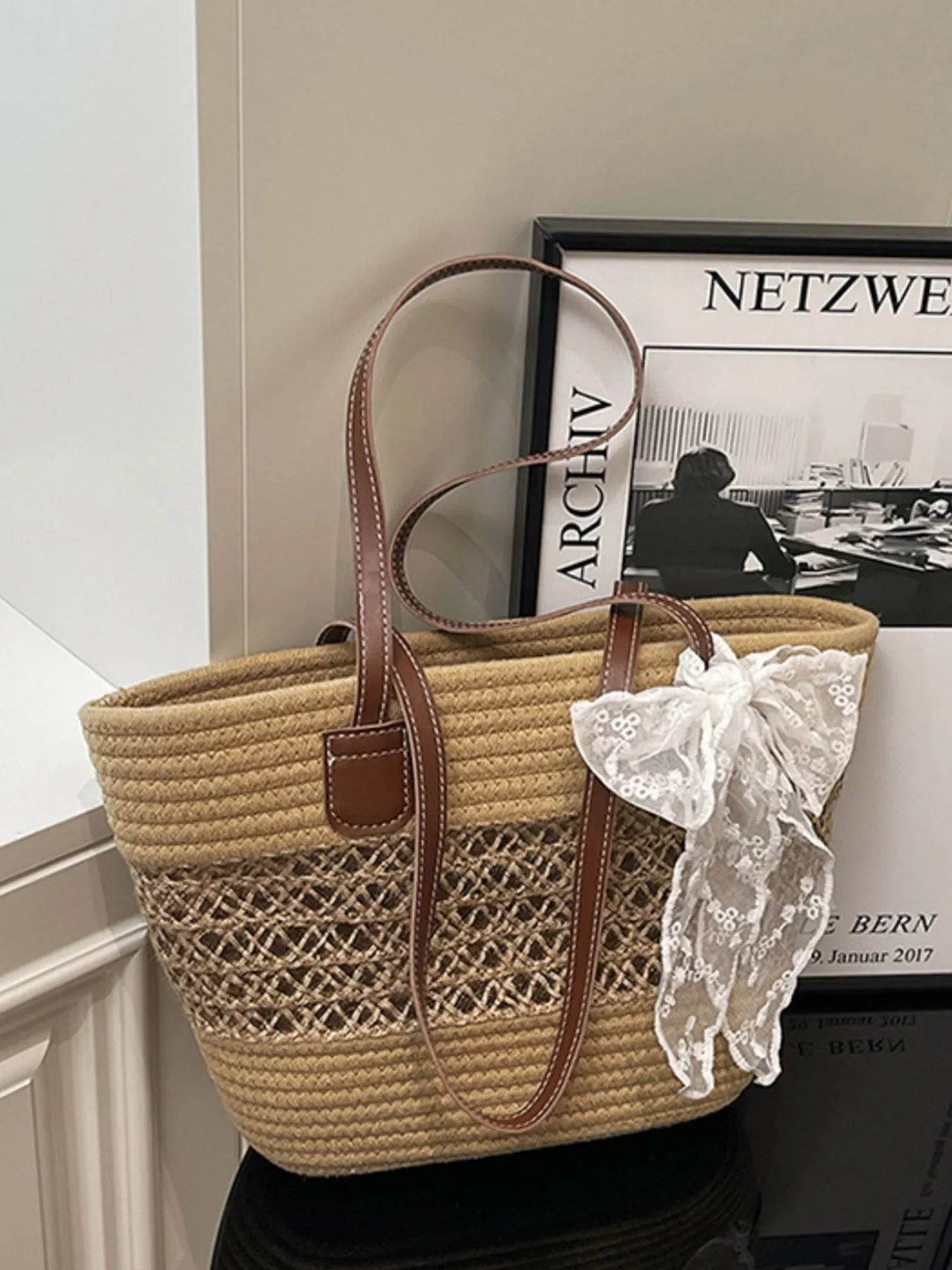 Woven Straw Shoulder Bag - Tredona LLC