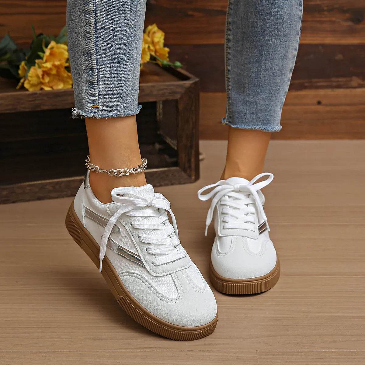 Lace Up Platform Sneakers - Tredona LLC
