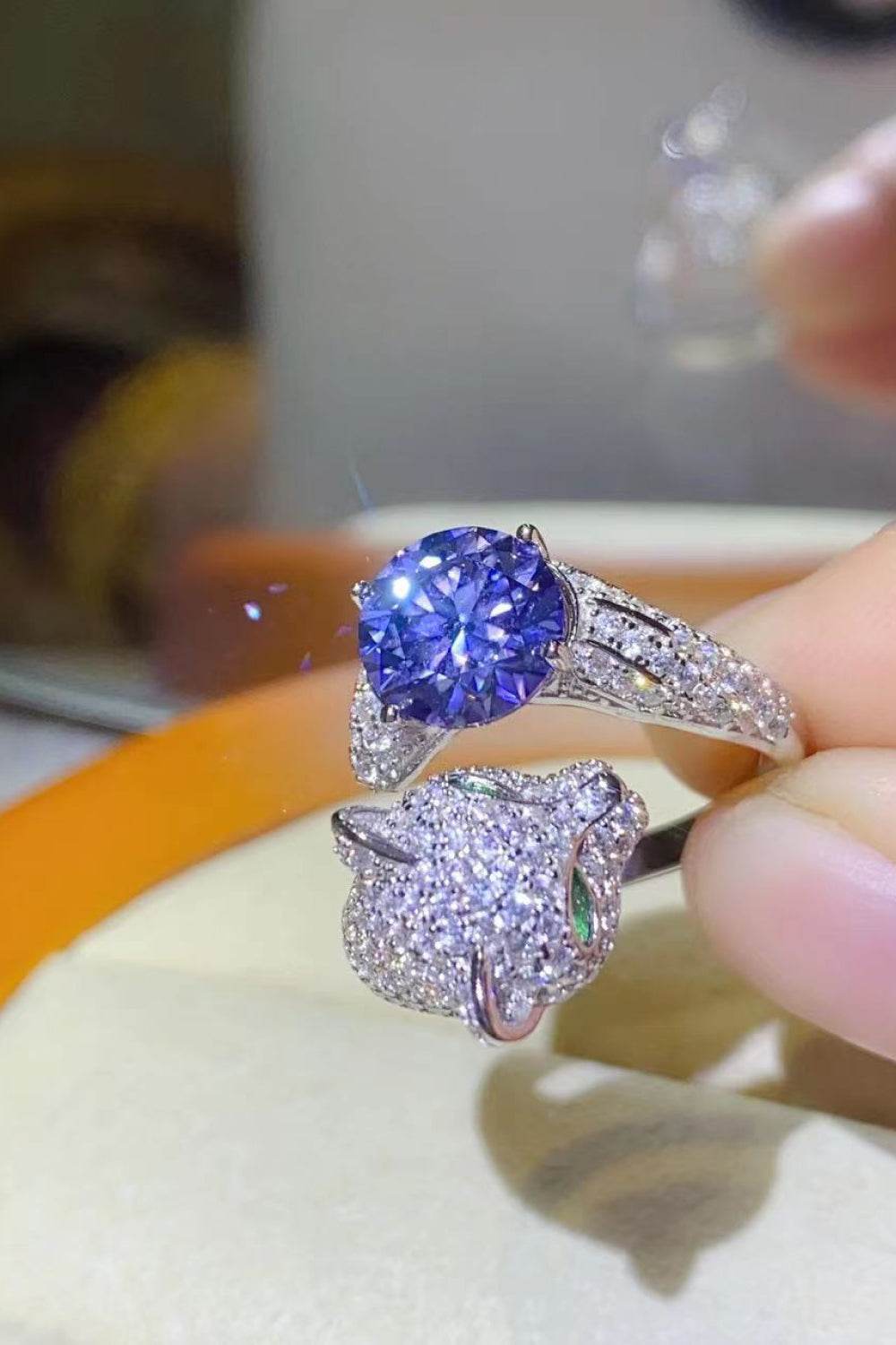 2 Carat Moissanite Adjustable Animal Bypass Ring - Tredona LLC