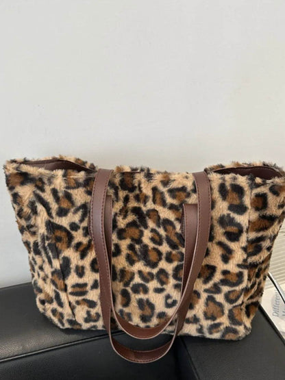 Leopard Fluff Tote Bag - Tredona LLC