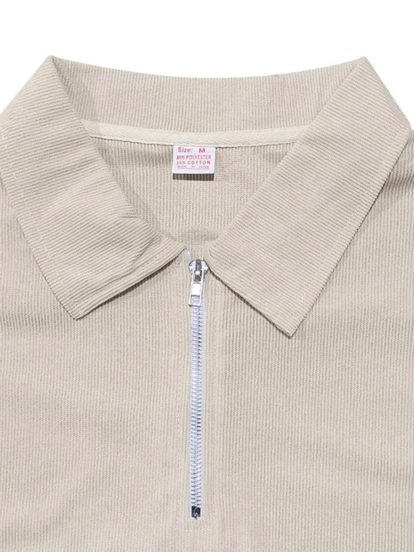 Men's Full Size Quarter Zip Short Sleeve Polo and Pants Set Plus Size - Tredona LLC