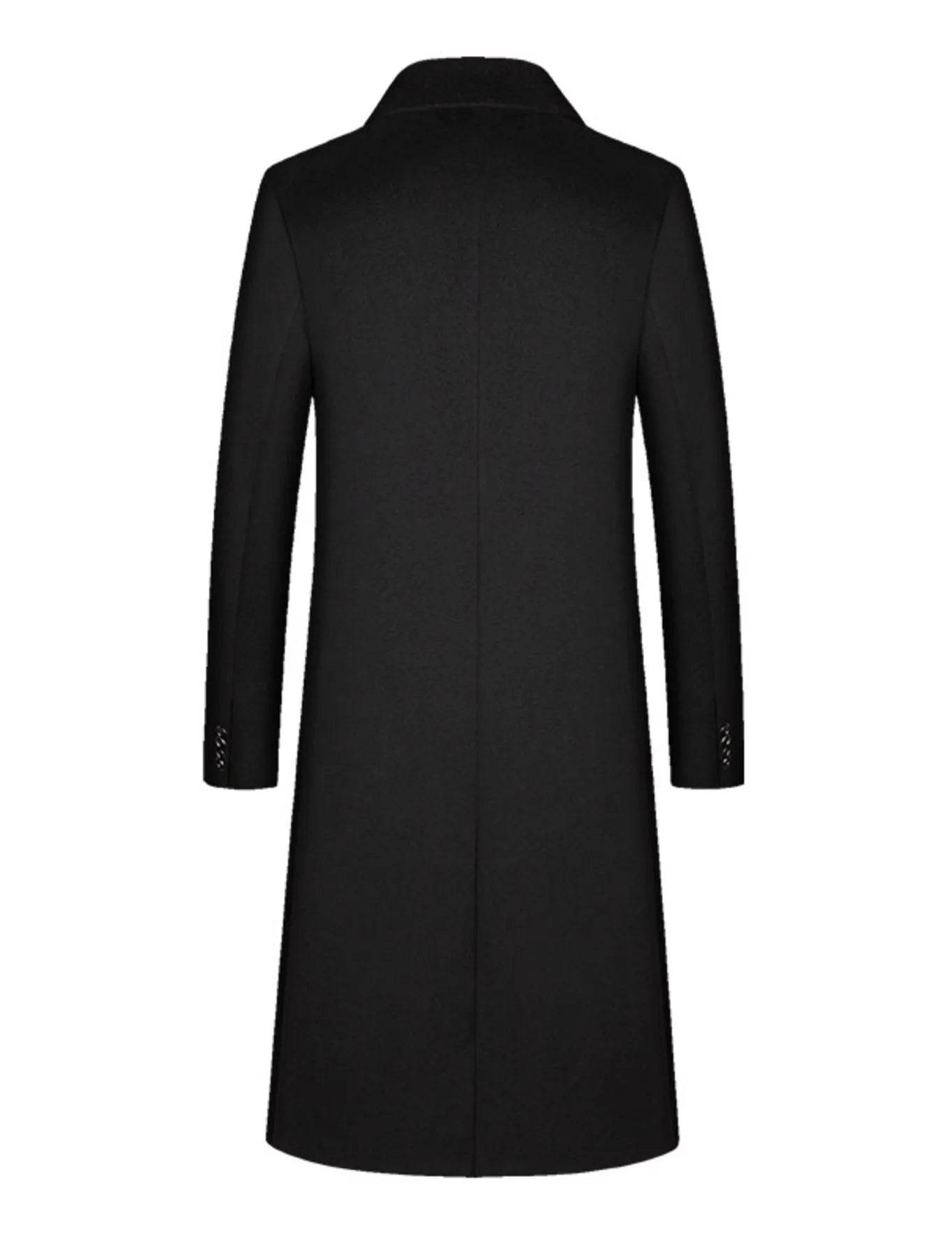 Men's Plus Size Button Up Long Sleeve Longline Coat - Tredona LLC