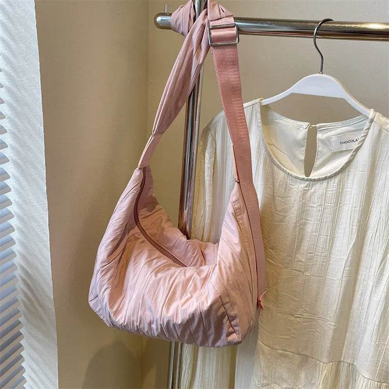 Pleated Dumpling Crossbody Bag - Tredona LLC