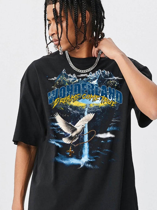 Men's Graphic Round Neck Short Sleeve T-Shirt - Tredona LLC
