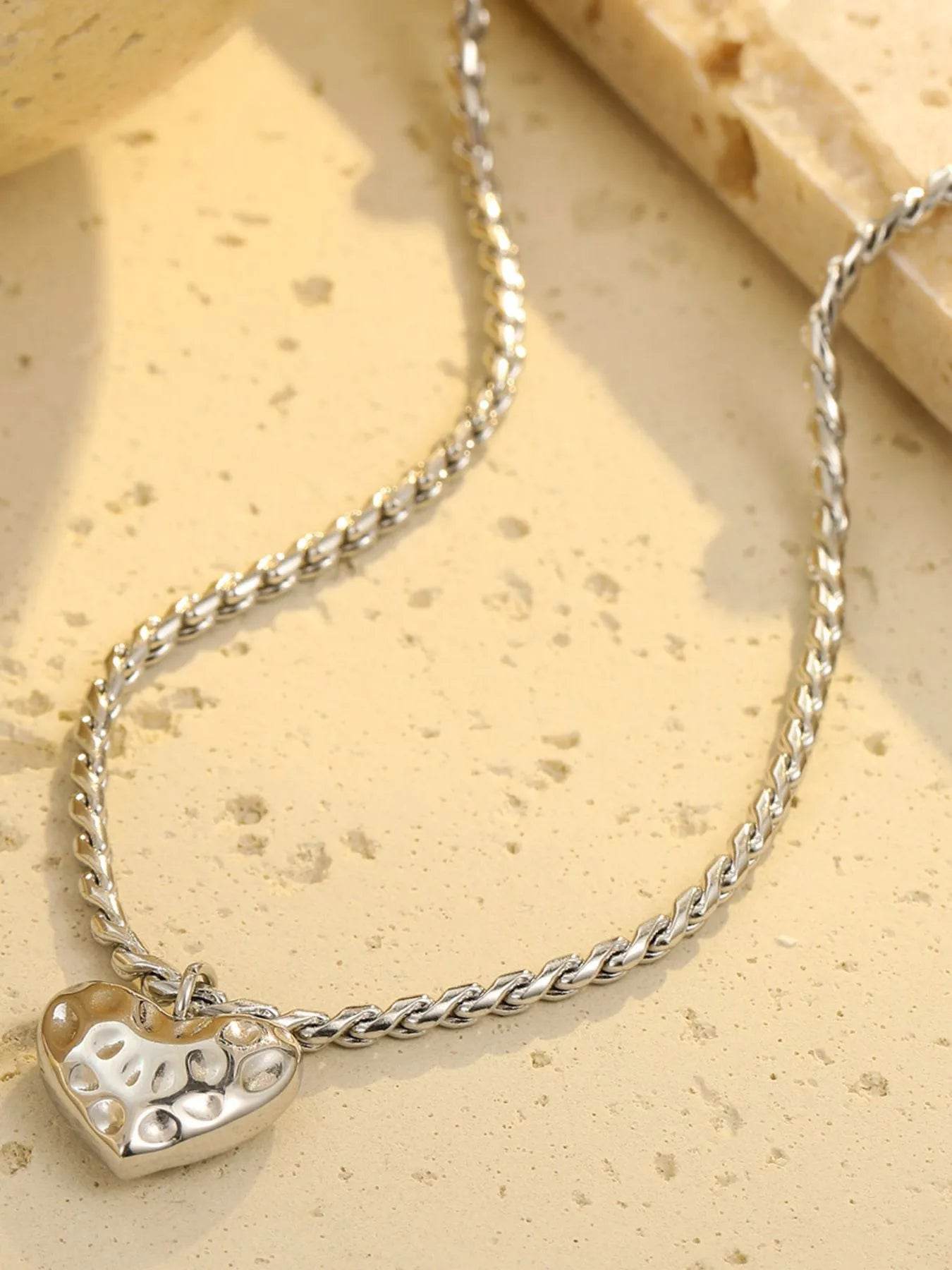 18K Gold-Plated Stainless Steel Heart Pendant Necklace - Tredona LLC