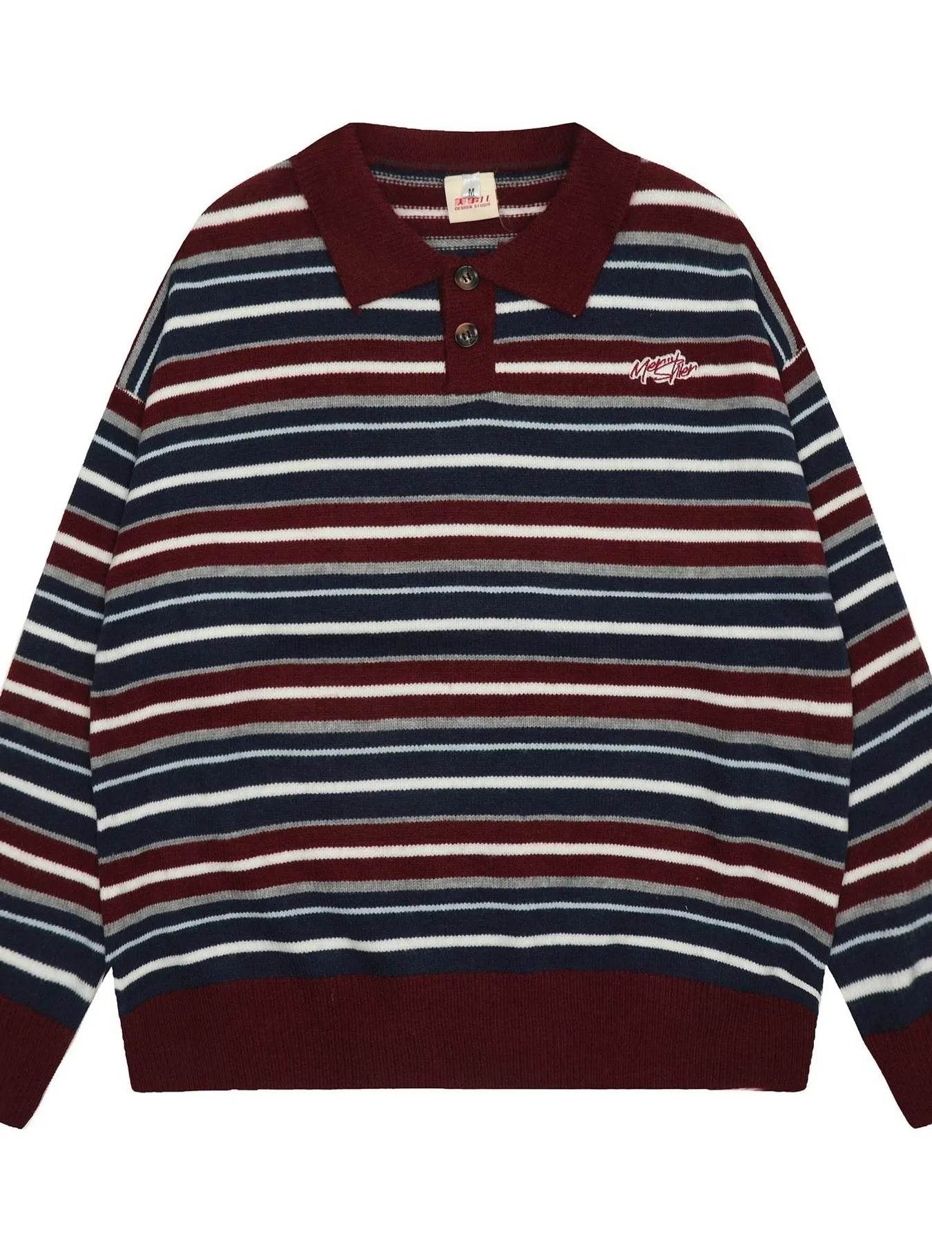 Men's Striped Long Sleeve Sweater - Tredona LLC