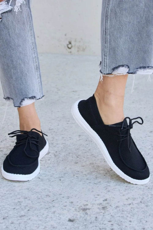 Forever Link Flat Round Toe Lace-Up Sneakers - Tredona LLC