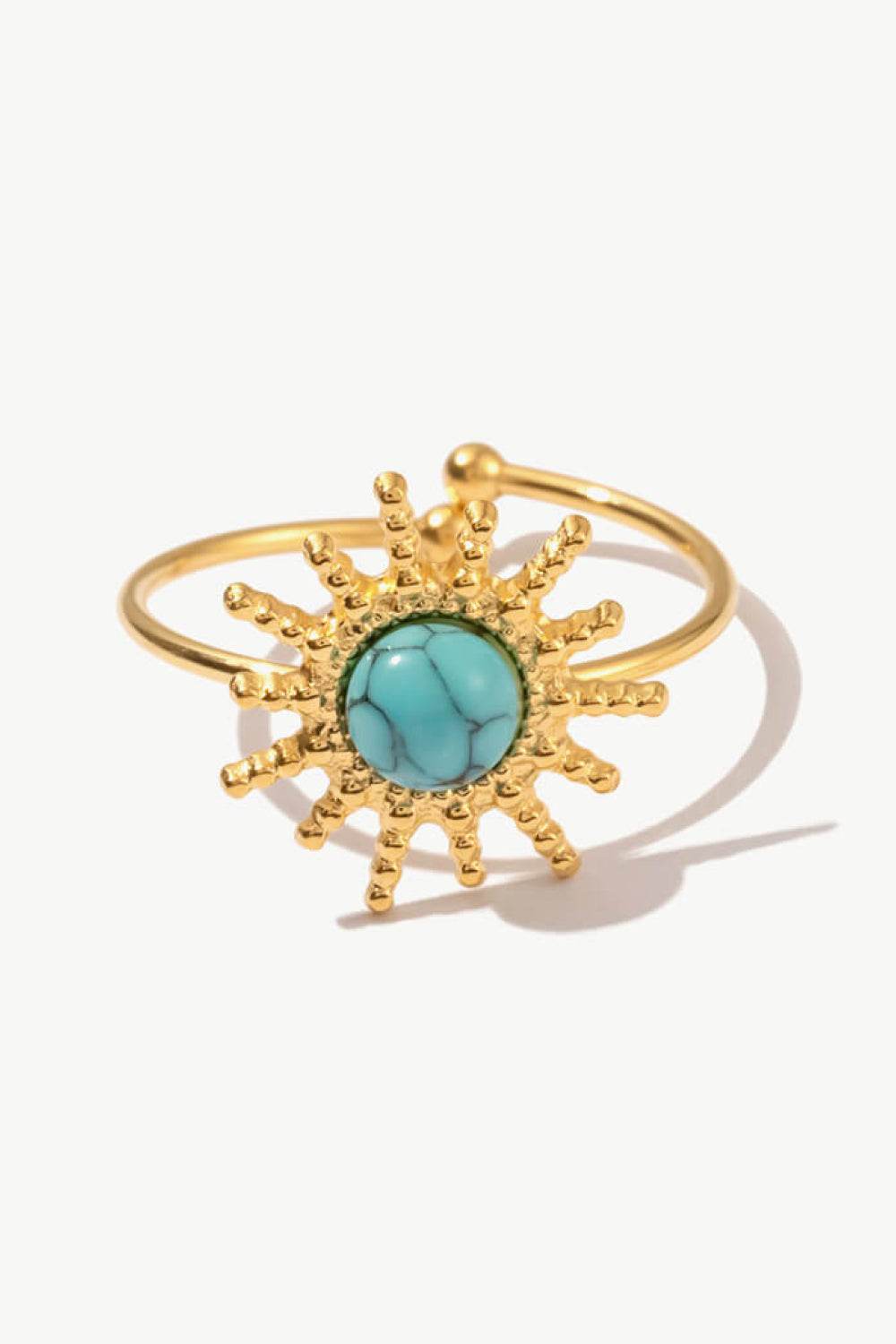 Natural Stone Sun Shape Open Ring - Tredona LLC