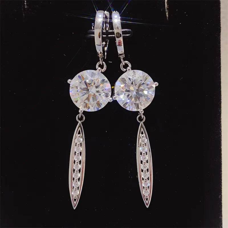 10 Carat Moissanite 925 Sterling Silver Earrings - Tredona LLC