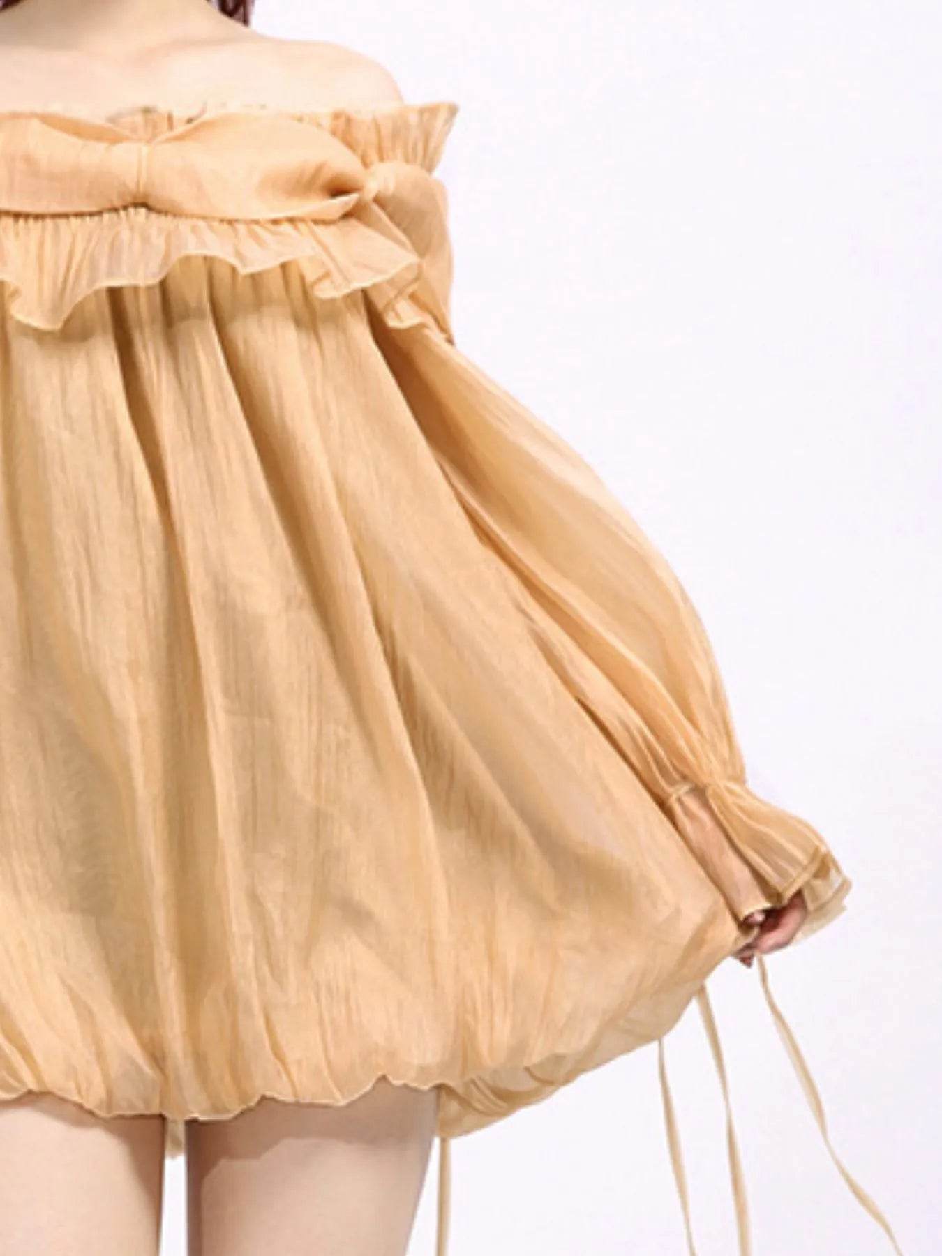 Ruffled Off-Shoulder Flounce Sleeve Blouse - Tredona LLC